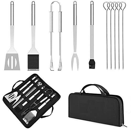 BAYGE Grillbesteck im Koffer 440c Edelstahl 10 PcsGrillset Silikon BBQ Zubehör Grillkoffer Grillbesteck Set Grillzubehör Männer Geschenk