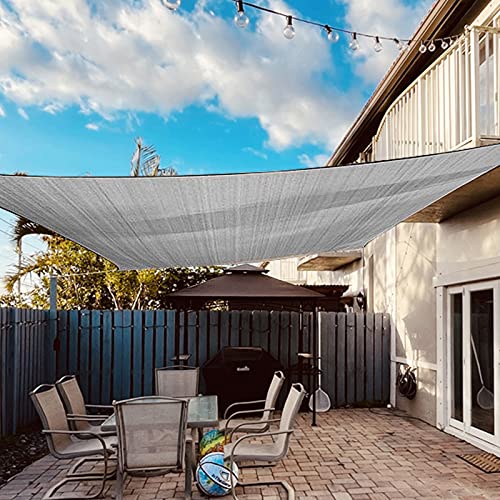 Dripex Sonnensegel Sonnenschutz Set inkl Befestigungsseile Rechteckig Wasserabweisend Polyester Imprägniert 95 UV Schutz Windschutz Wetterschutz 2X2 m für Balkon Garten Terrasse Grau